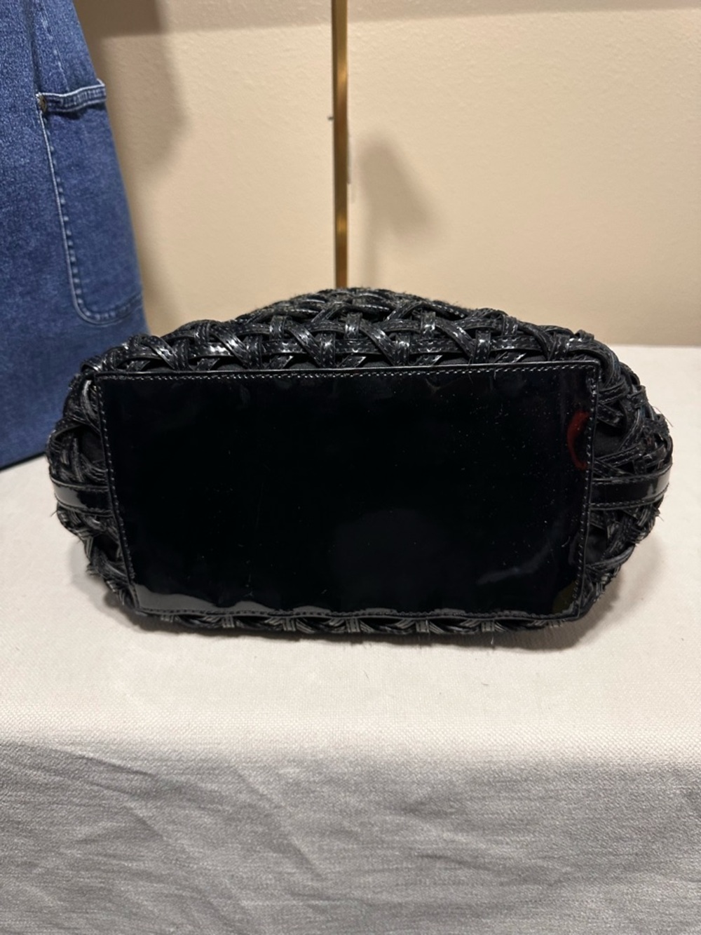 kate spade Black Woven Patent Leather Tote- WKA475284 - Picture 5 of 10